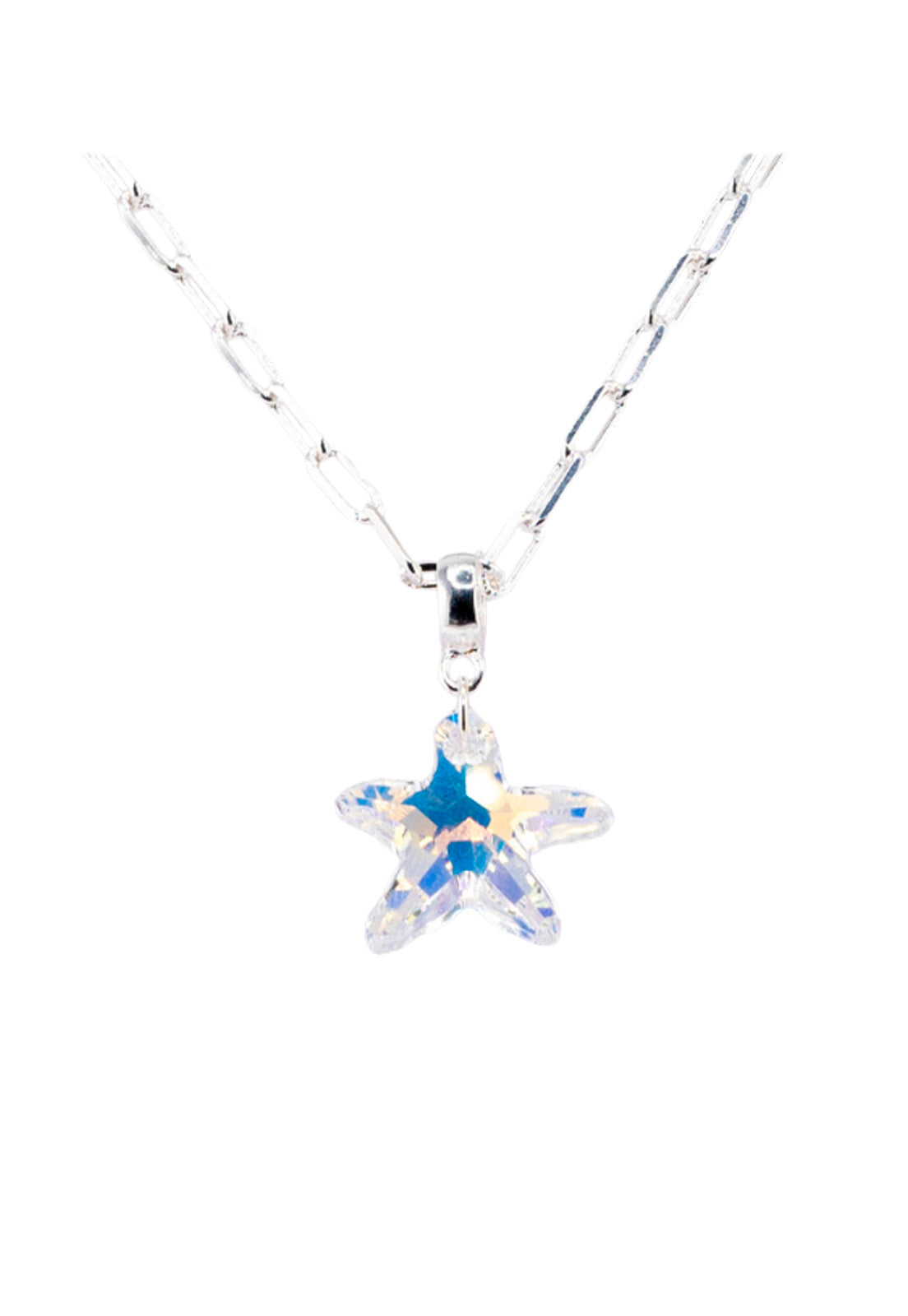 Collar Chiara Estrella Gold 24K Cristal Genuino Aurora Boreal