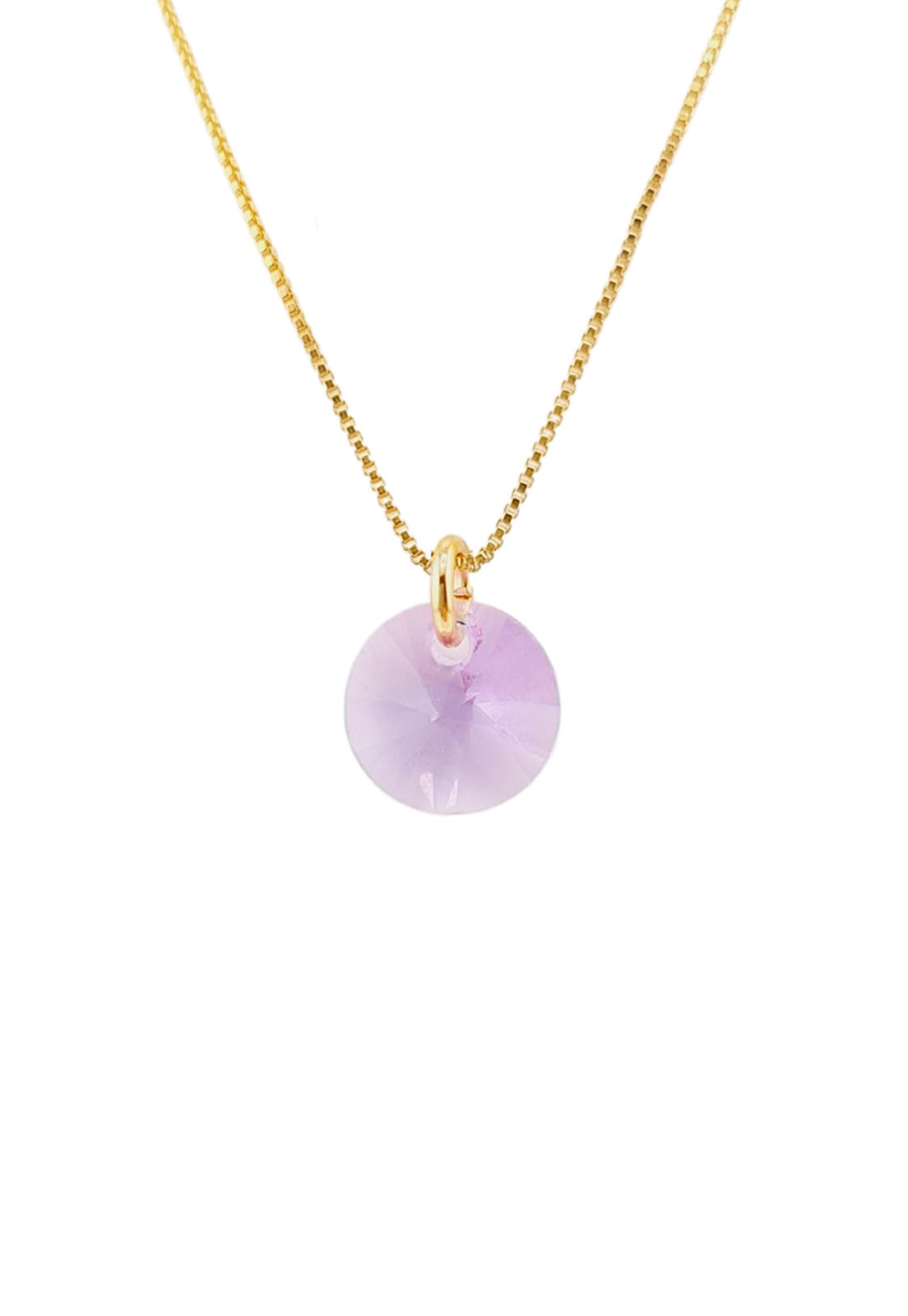 Collar Punto de Luz Baño Oro 24K y Cristal Genuino - Violet