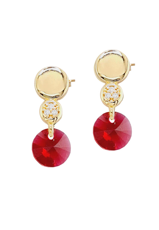 Aros Punto de Luz Gold 24K y Cristal Genuino - Siam