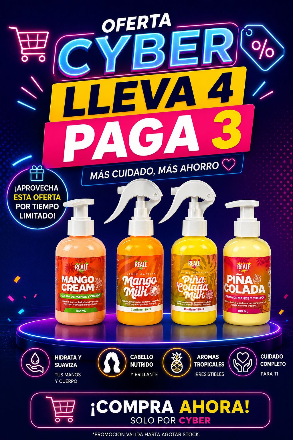 Leche Capilar y Cremas 4 X 3 CYBER