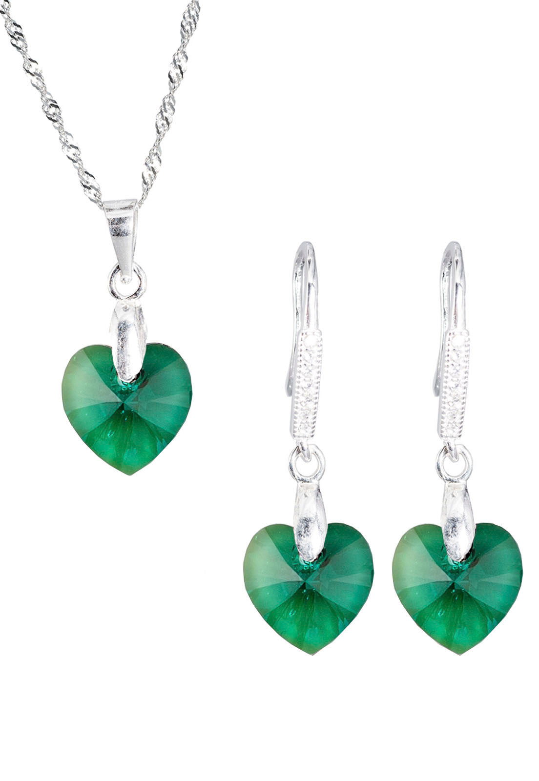 Conjunto Romance Plata Italiana 925 y Cristal Swarovski® - Emerald