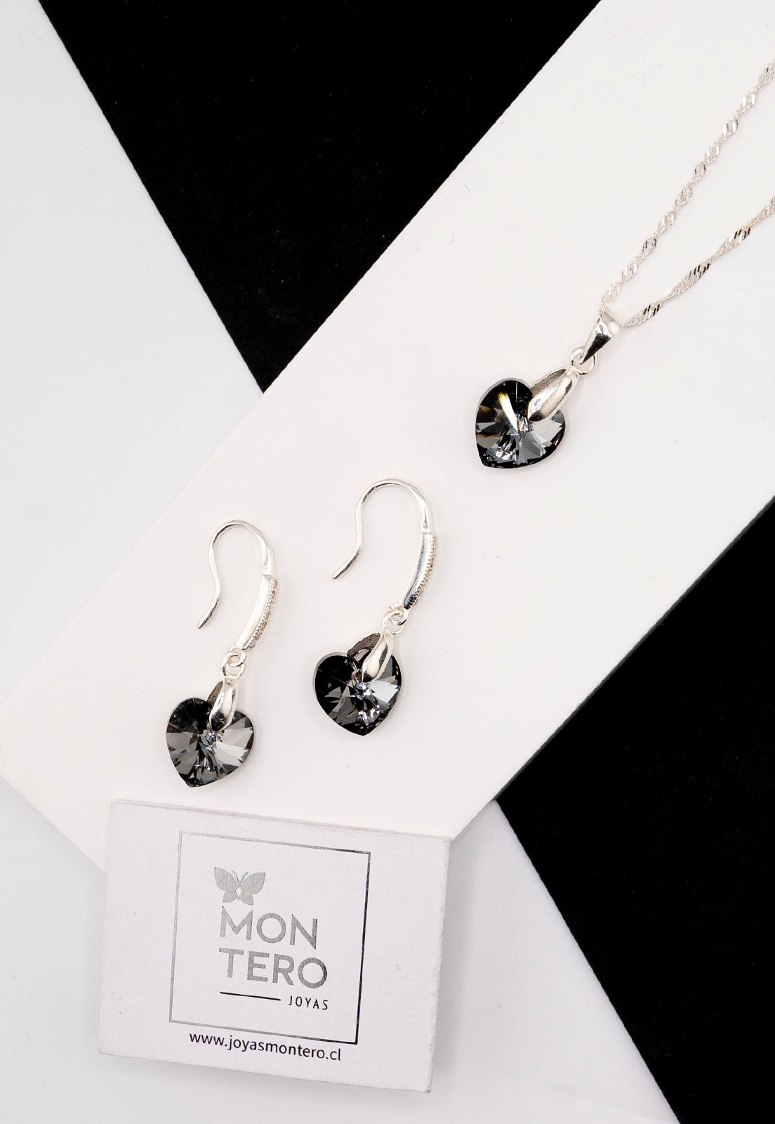 Conjunto Romance Plata Italiana 925 y Cristal Swarovski® - Silver Night