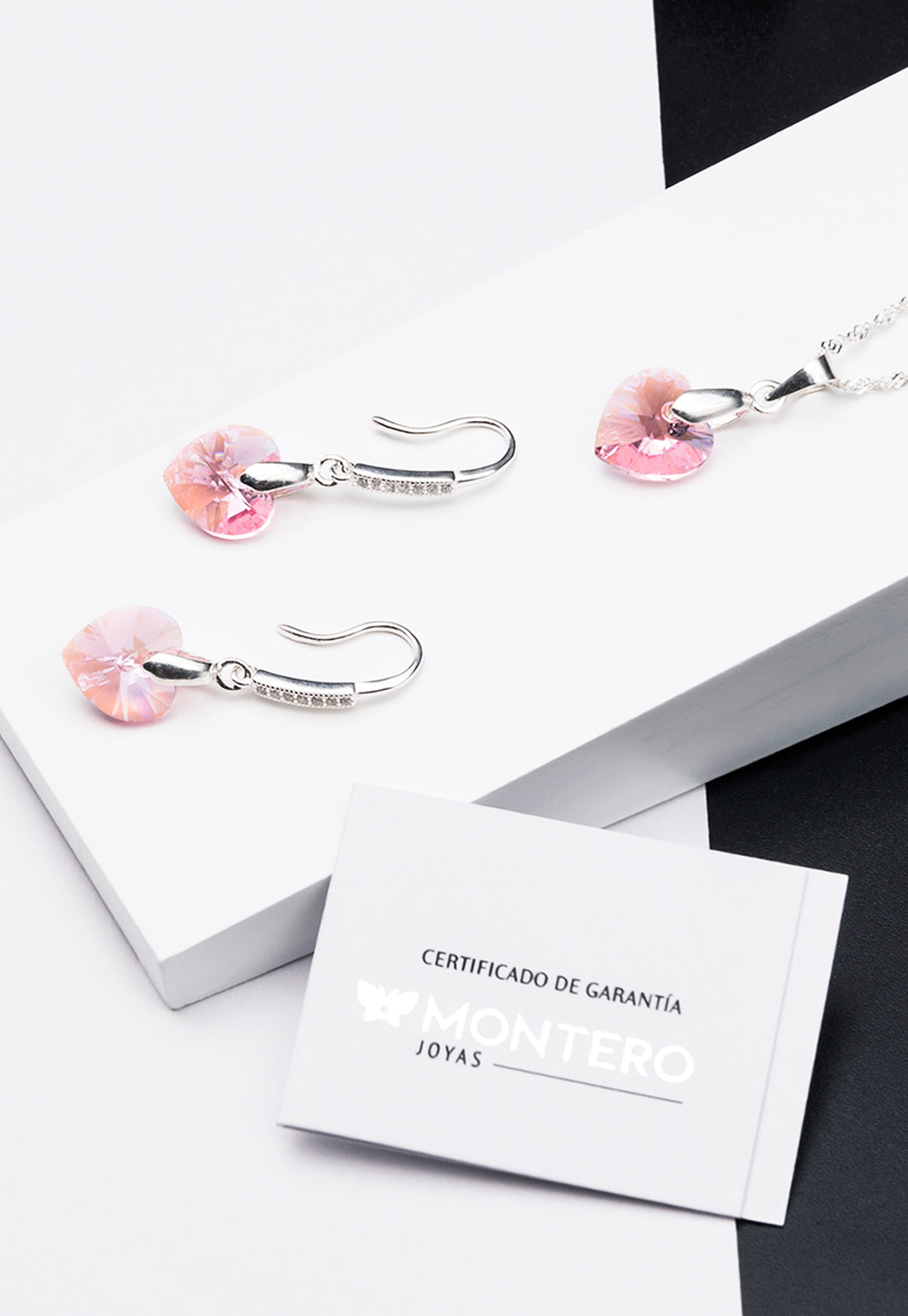 Conjunto Romance Plata Italiana 925 y Cristal Swarovski® - Light Rose