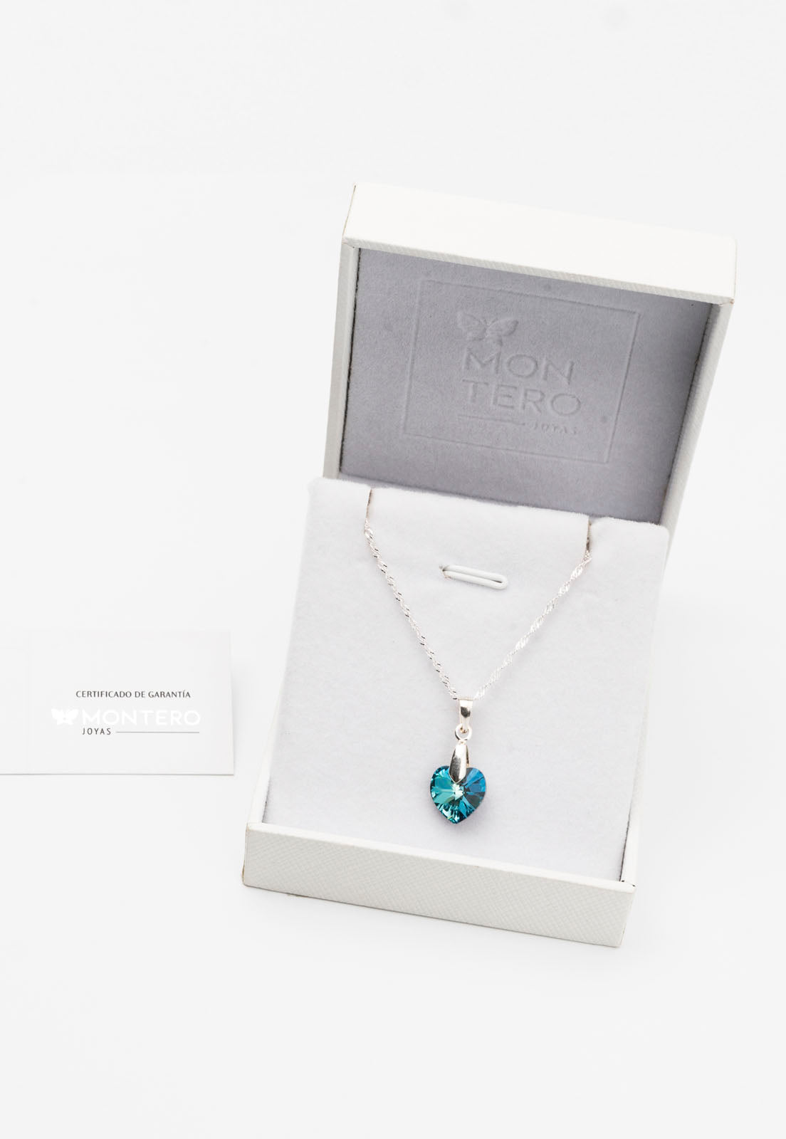 Collar Romance Plata Italiana 925 y Cristal Swarovski® - Bermuda Blue