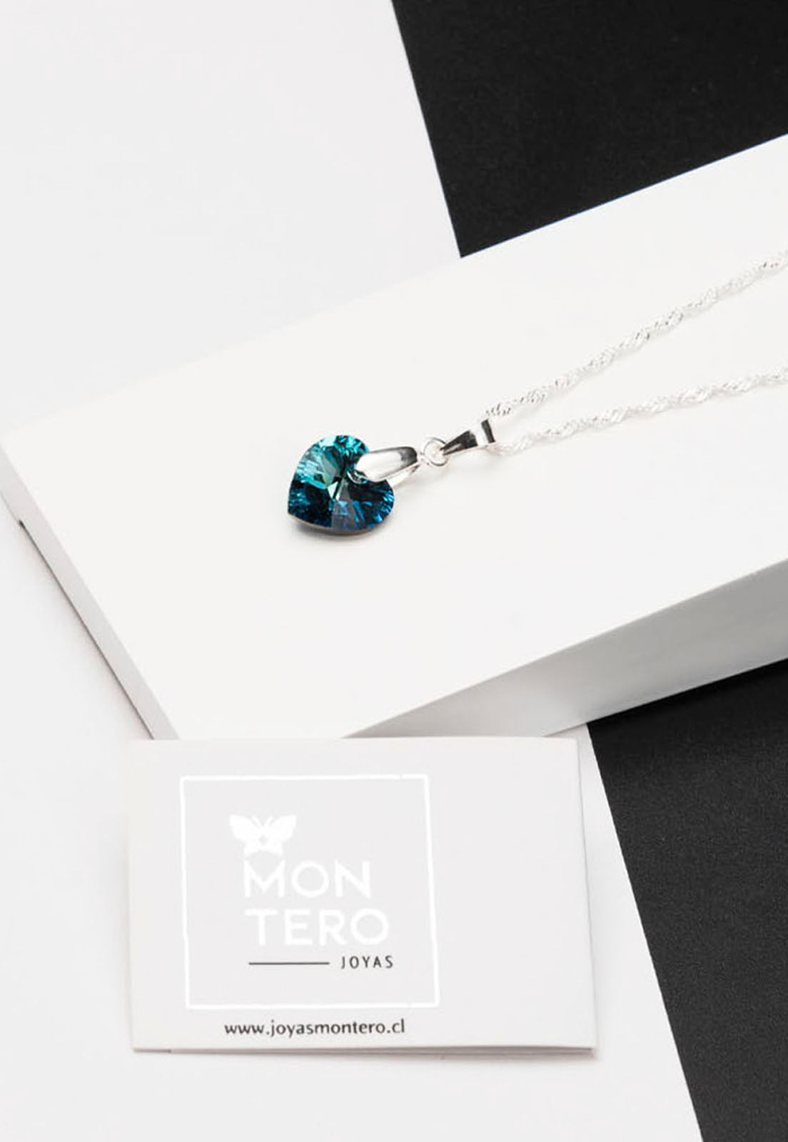 Collar Romance Plata Italiana 925 y Cristal Swarovski® - Bermuda Blue