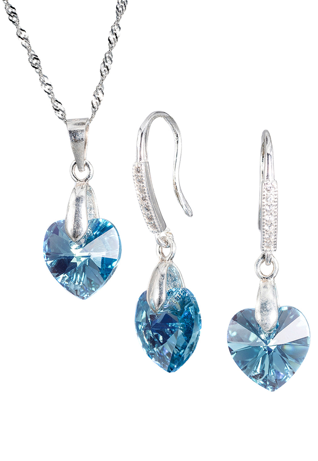 Conjunto Romance Plata Italiana 925 y Cristal Swarovski® - Aquamarine