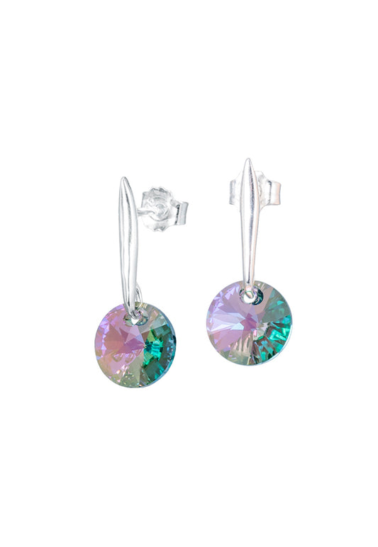 Aros Punto de Luz Plata Italiana 925 y Cristal Genuino - Paradise Shinne