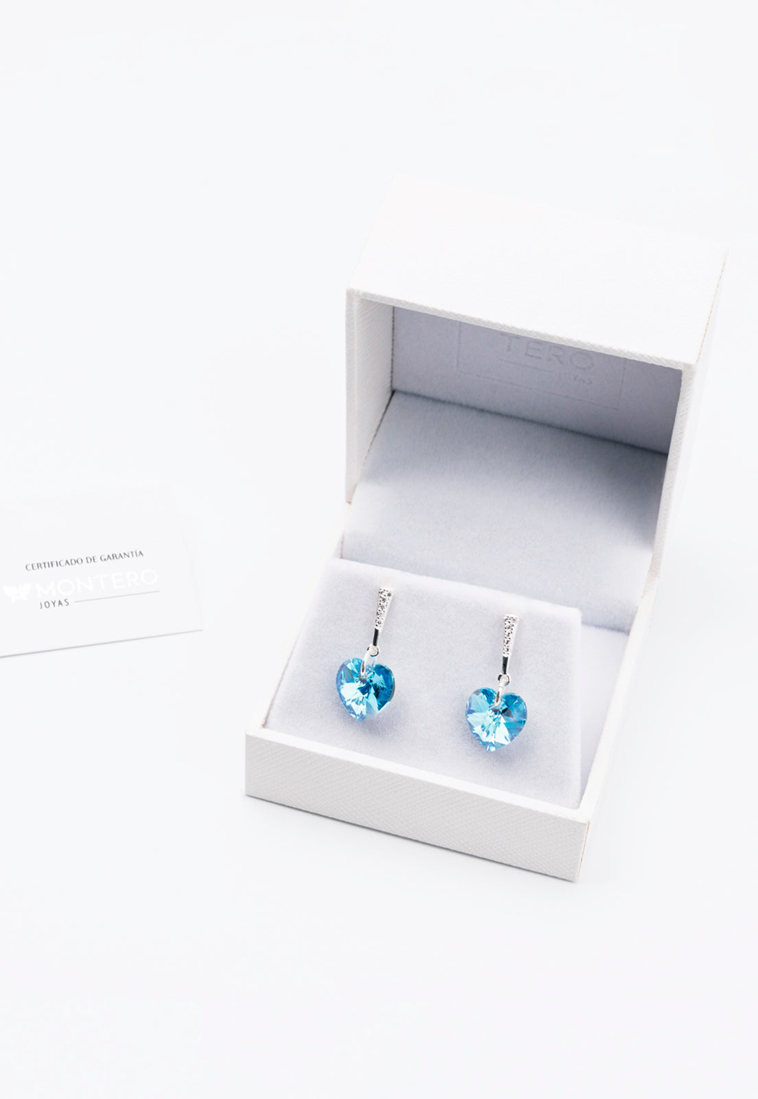 Aros Romance Plata Italiana 925 y Cristal Swarovski® - Aquamarine
