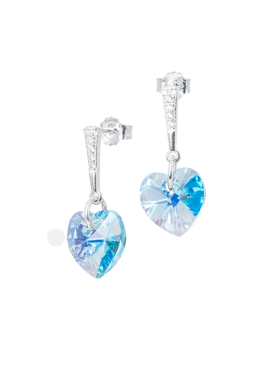 Aros Romance Plata Italiana 925 y Cristal Swarovski® - Aquamarine