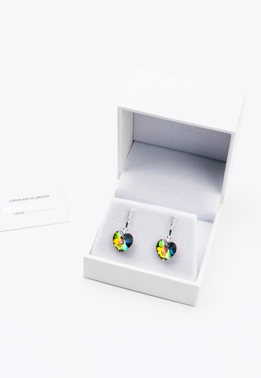 Aros Romance Plata Italiana 925 y Cristal Swarovski® - Vitral Medium