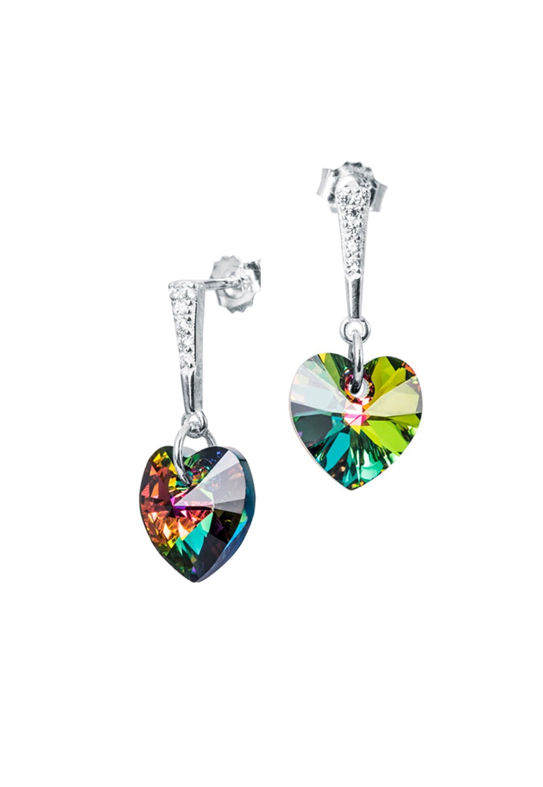 Aros Romance Plata Italiana 925 y Cristal Swarovski® - Vitral Medium