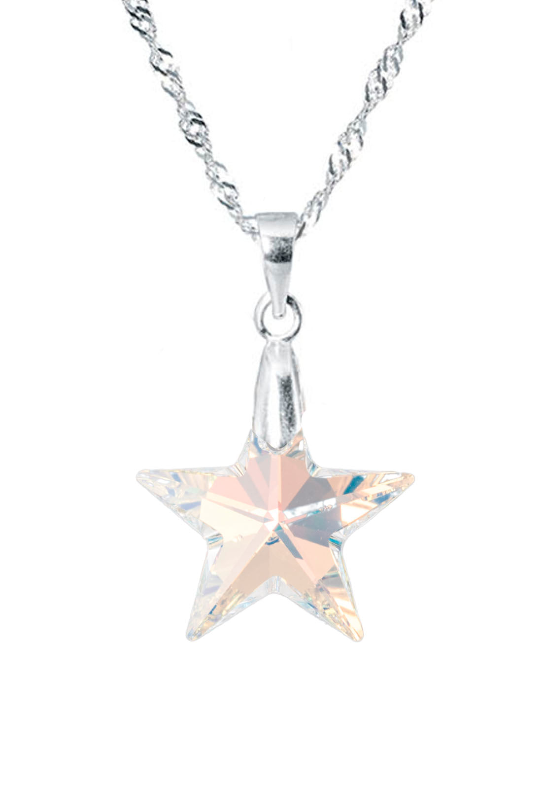 Collar Estrella Cristal Genuino Aurora Boreal