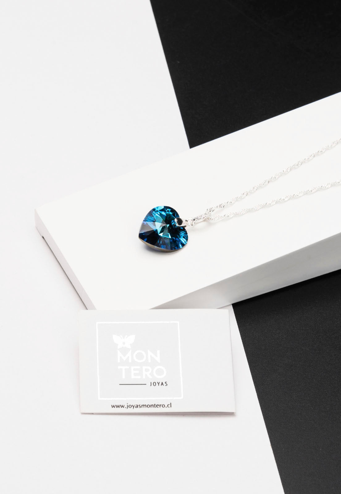 Collar Gran Romance Plata Italiana 925 y Cristales Swarovski® - Bermuda Blue
