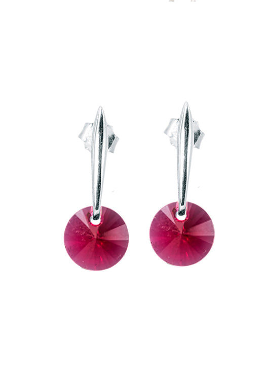 Aros Punto de Luz Plata Italiana 925 y Cristal Genuino - Siam