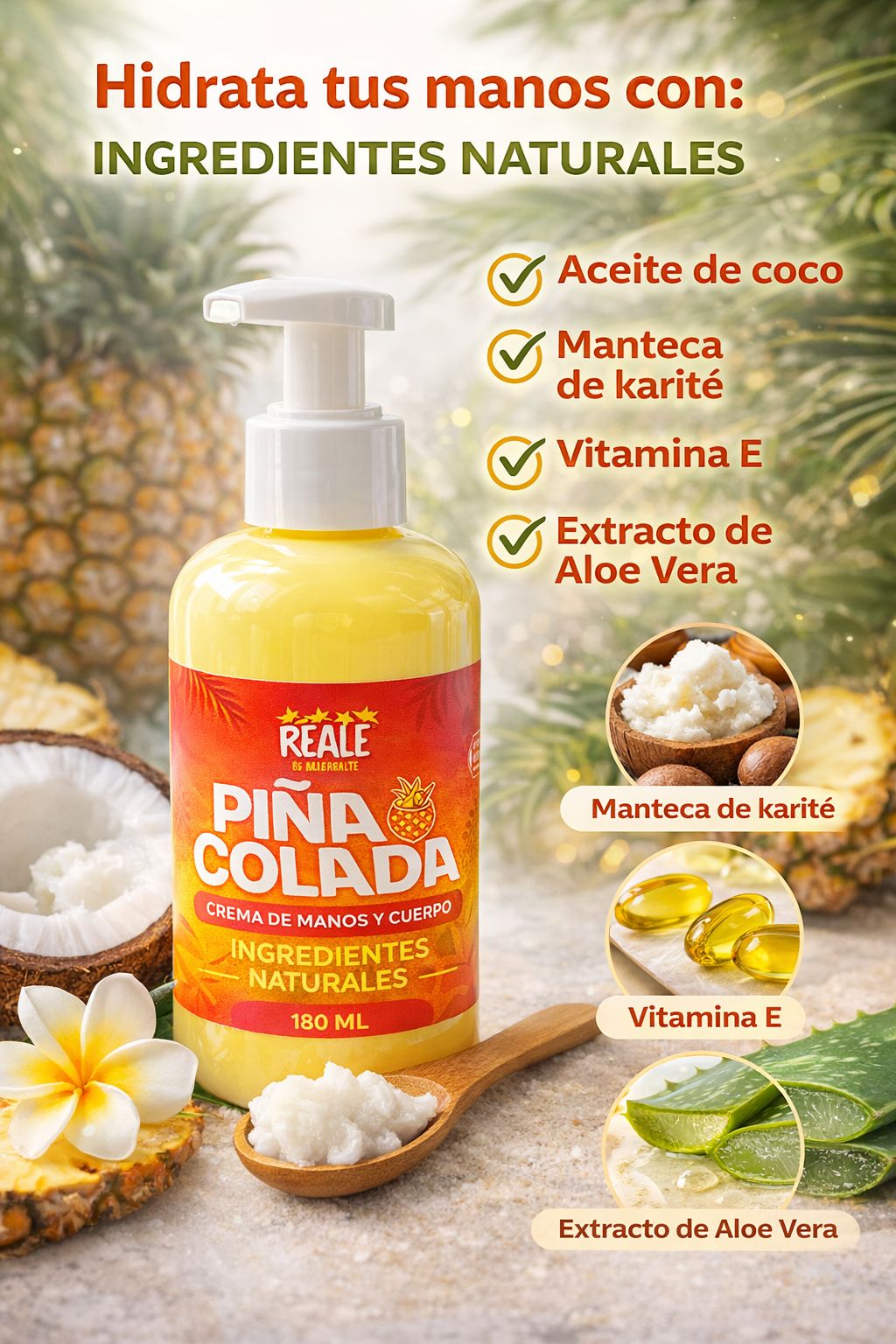 Piña Colada Crema de Manos y Cuerpo